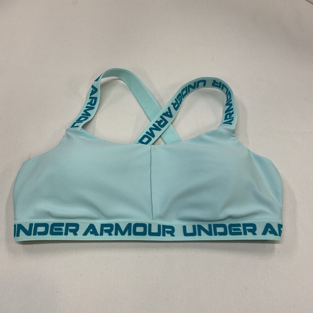 Under Armour Women's Crossback Mid Light Blue Sports Bra (No Tag) Workout